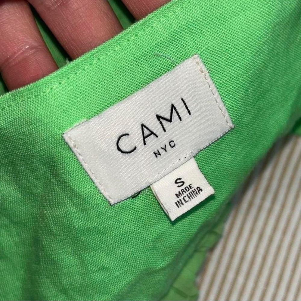 Cami NYC Lime Green Cross-Front Crop Top - Picture 6 of 7